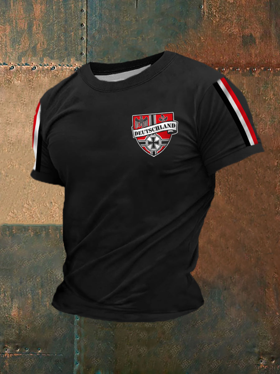 Herren schwarz weiß rot kurze Ärmel T-Shirt