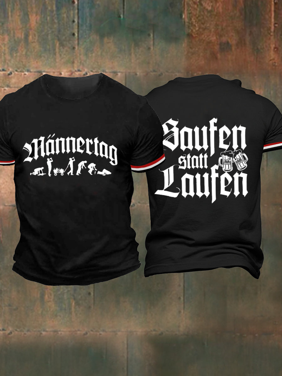 Männer Männer Männer bedrucktes Kurzarm-T-Shirt