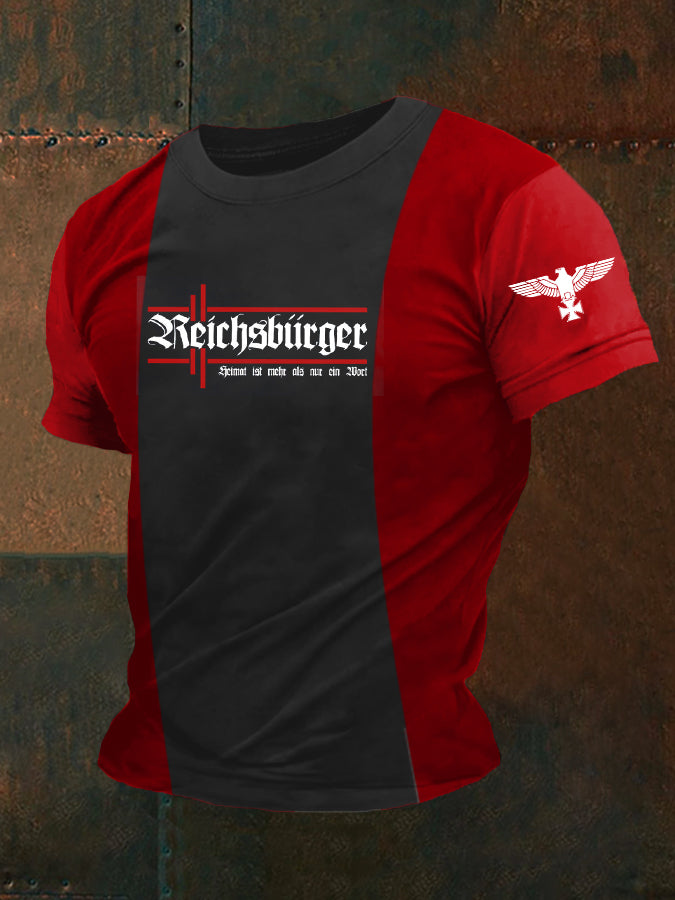 Herren Reichs bürger Heimat bedrucktes Kurzarm-T-Shirt