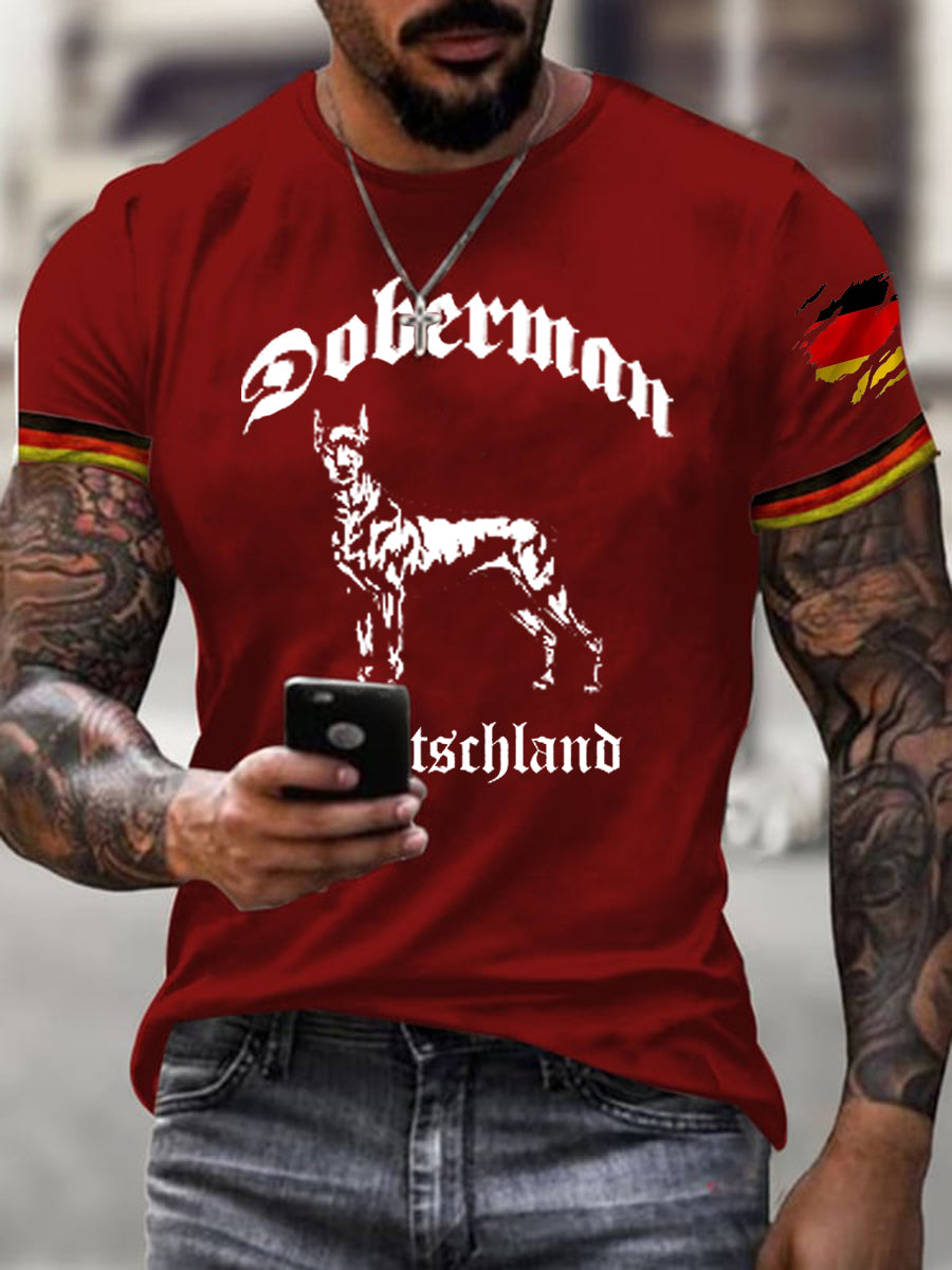 Männer Deutschland Dobermann kurze Ärmel T-Shirt
