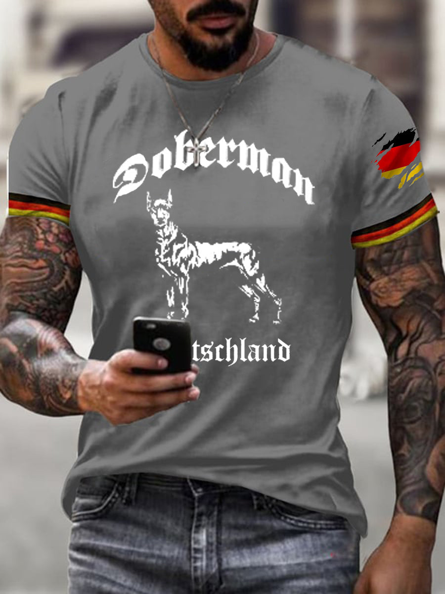 Männer Deutschland Dobermann kurze Ärmel T-Shirt