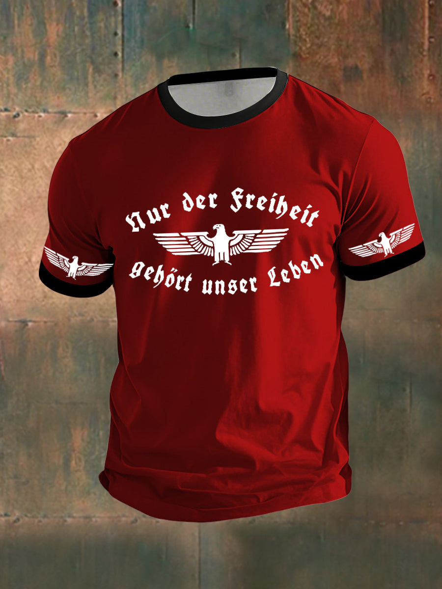Nur Der Freiheit Gehört Unser Leben Bedrucktes Kurzarm-T-Shirt für Männer
