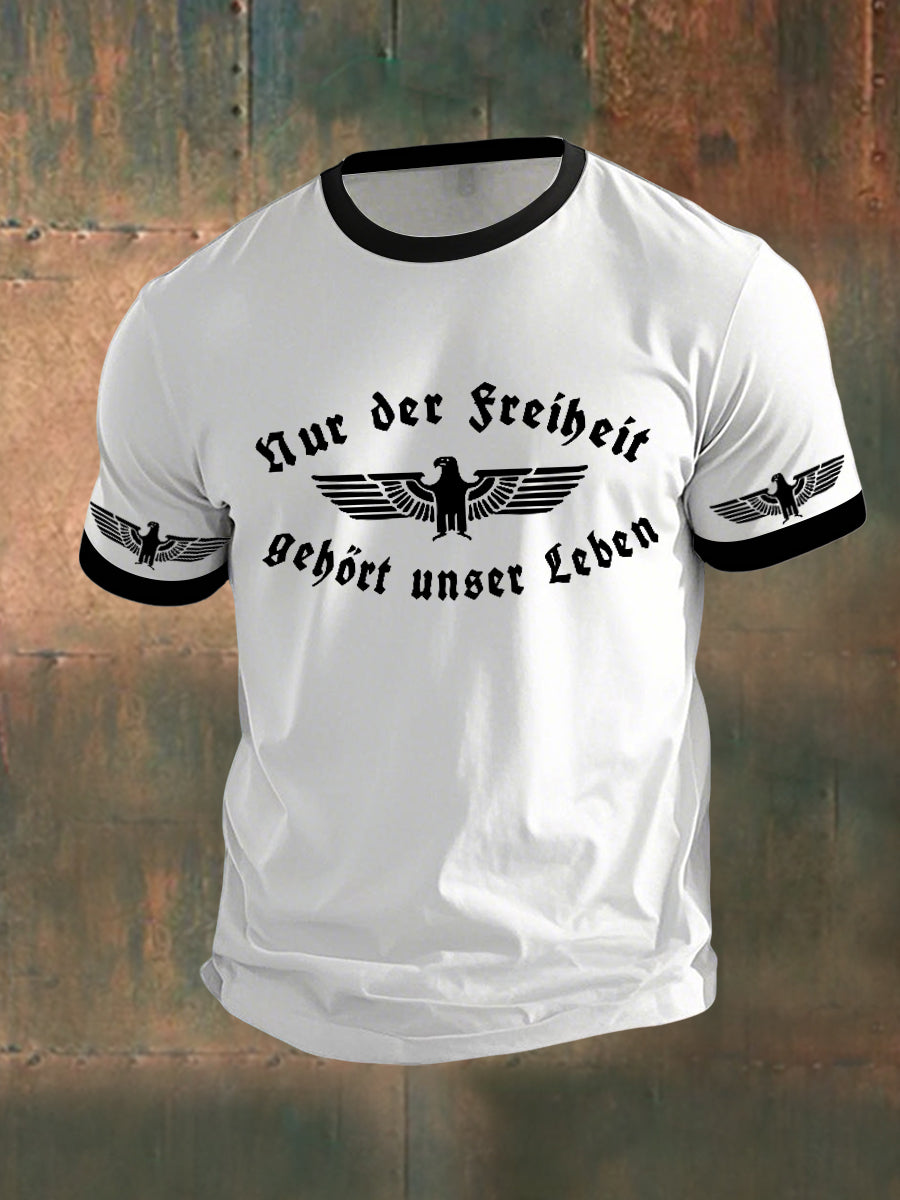 Nur Der Freiheit Gehört Unser Leben Bedrucktes Kurzarm-T-Shirt für Männer