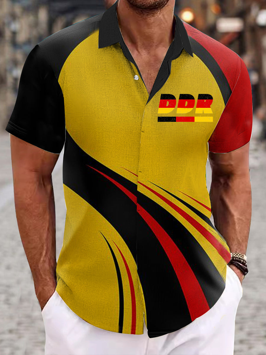 Herren-DDR-bedrucktes Kurzarm-T-Shirt