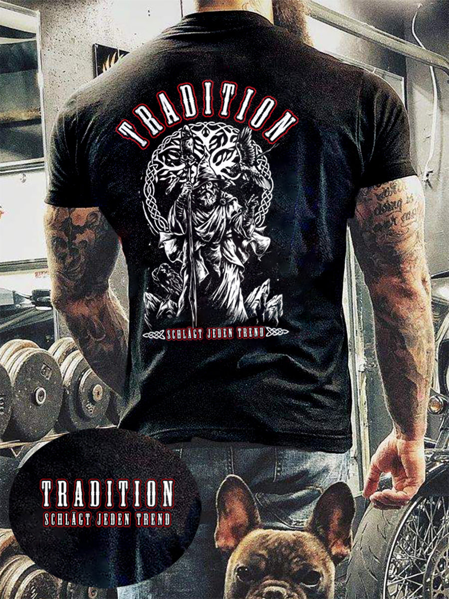 Herren tradition schlägt jeden bedrucktes kurzärmliges T-Shirt