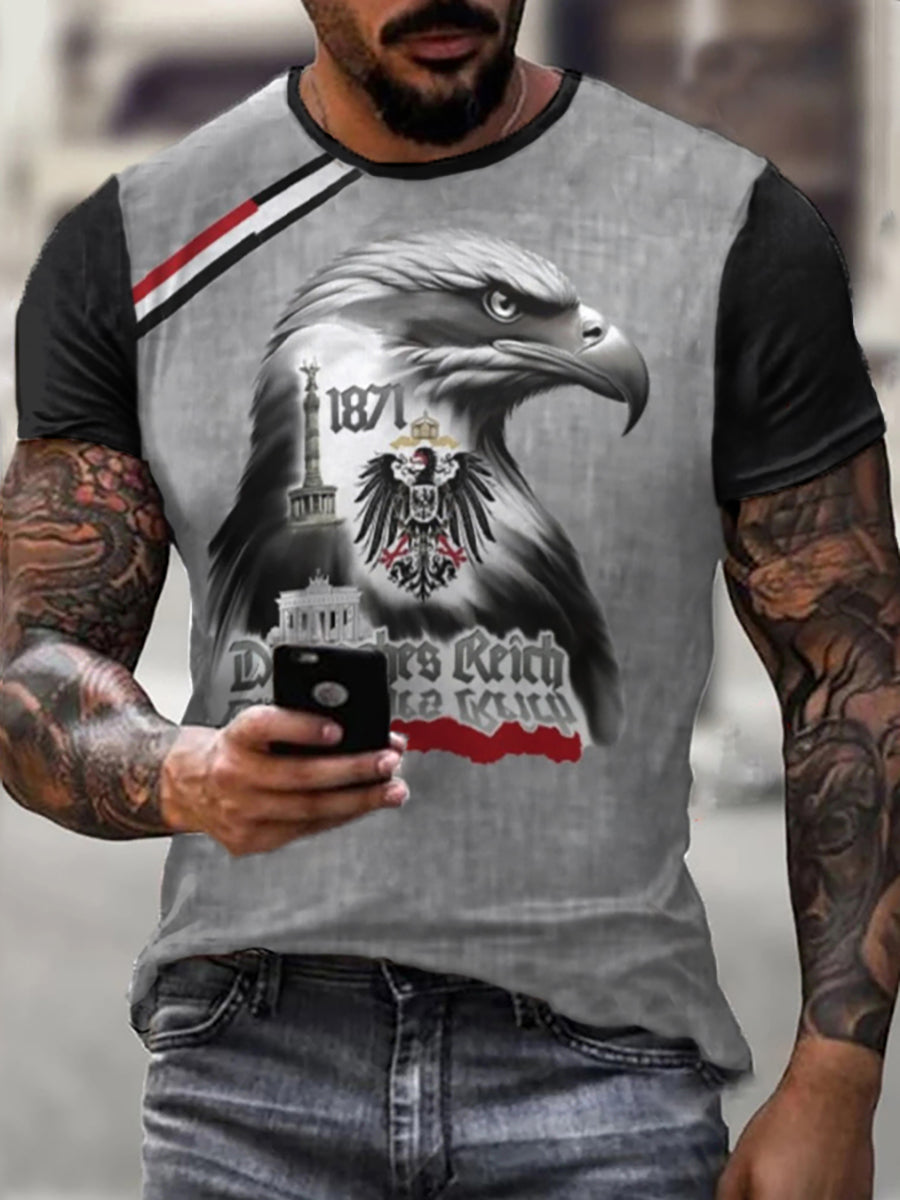Deutsches Reich bedrucktes Kurzarm-T-Shirt für Männer