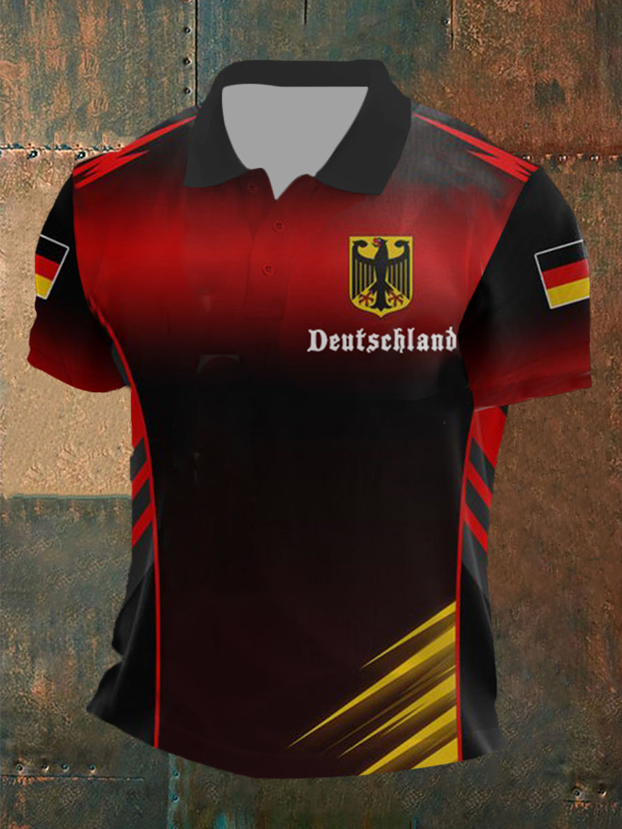 Deutschland bedrucktes Kurzarm-Polos hirt für Männer