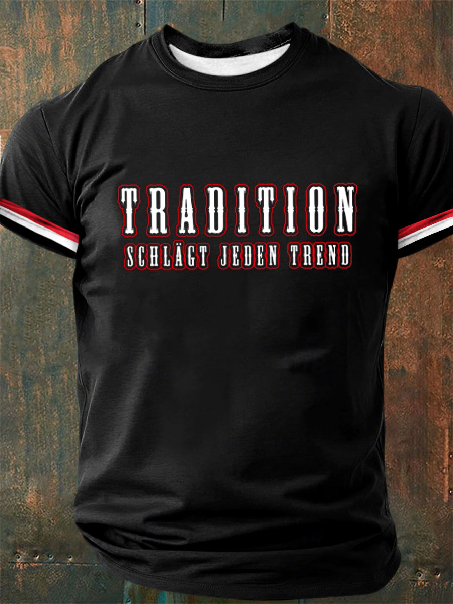 Herren tradition schlägt jeden bedrucktes kurzärmliges T-Shirt