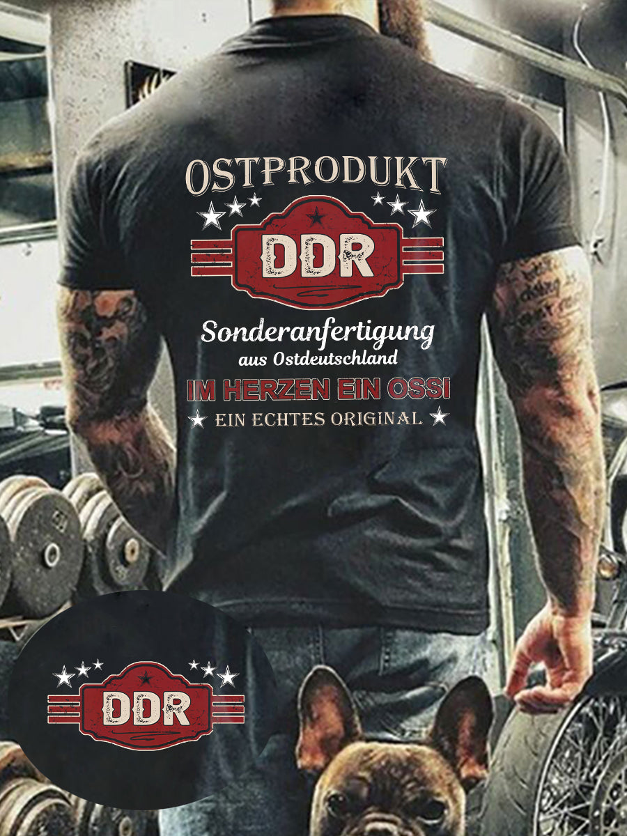Herren-DDR-bedrucktes Kurzarm-T-Shirt