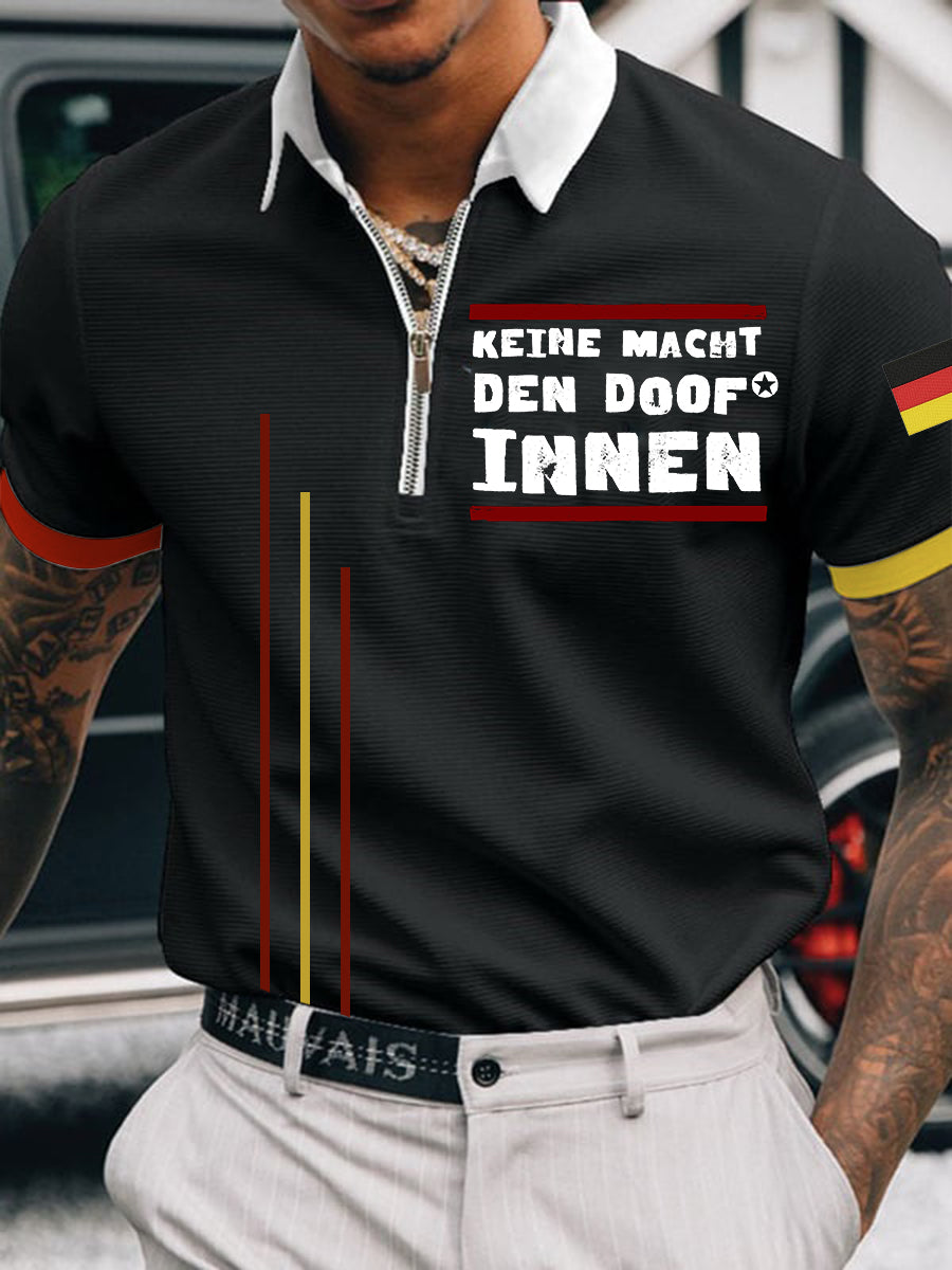 Herren Keine Macht Den DOOF-INNEN bedrucktes Kurzarm-Polo-T-Shirt