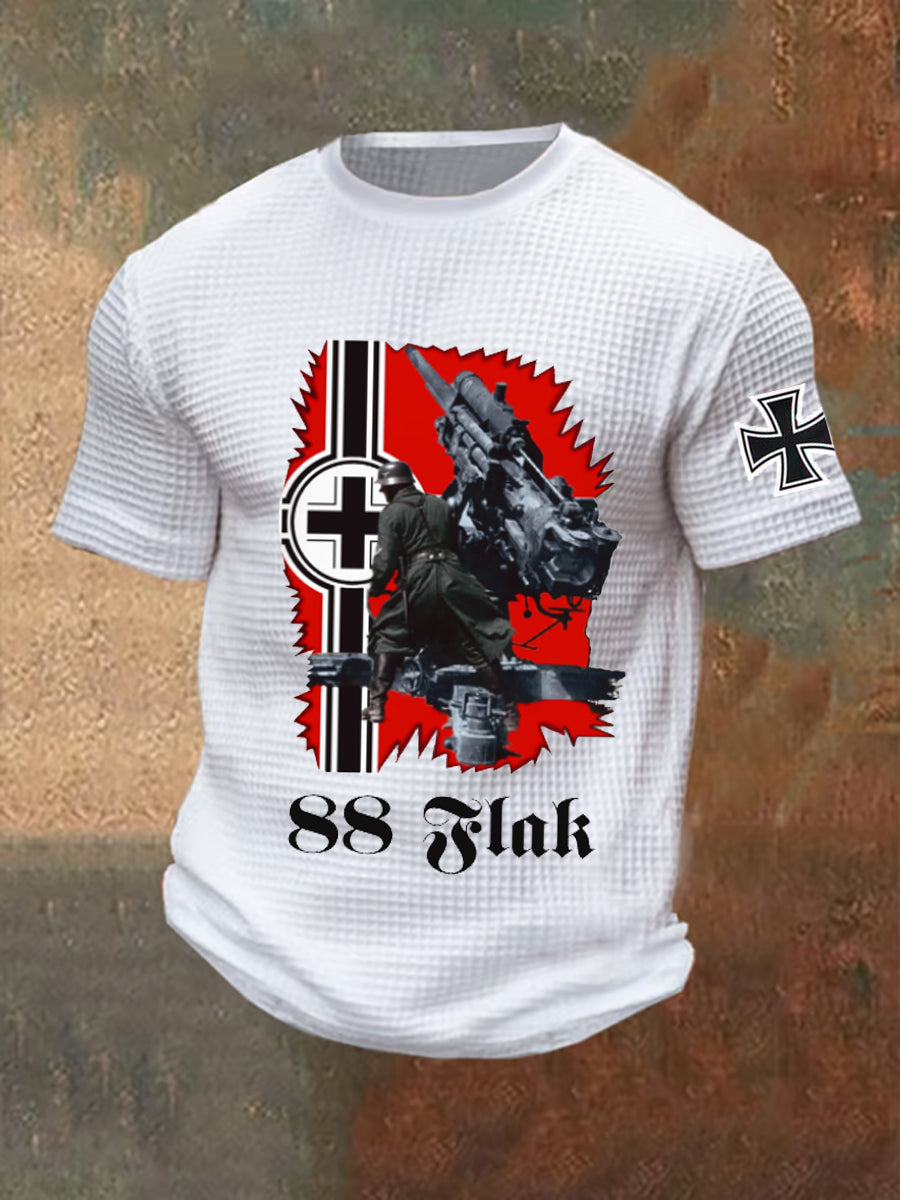 88 Flak bedrucktes Kurzarm-T-Shirt für Männer