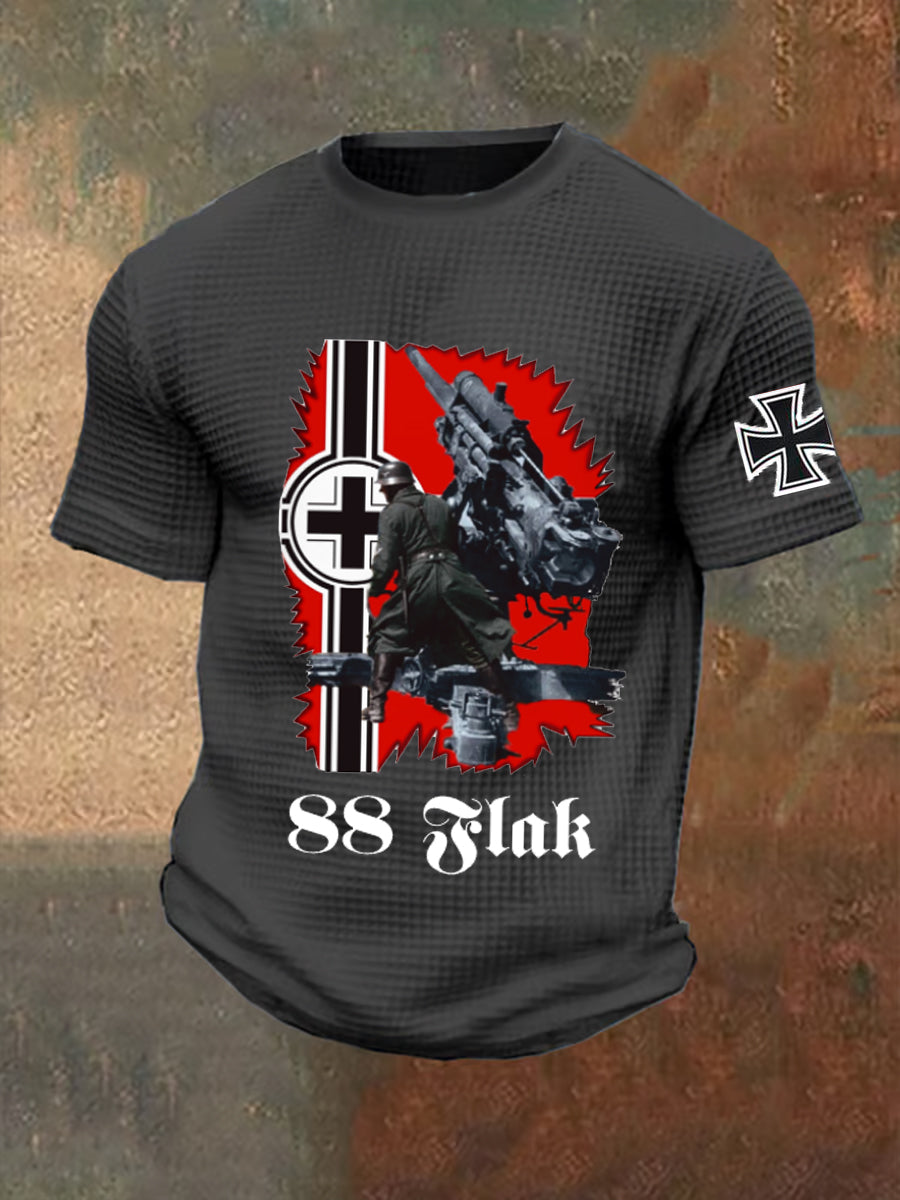 88 Flak bedrucktes Kurzarm-T-Shirt für Männer