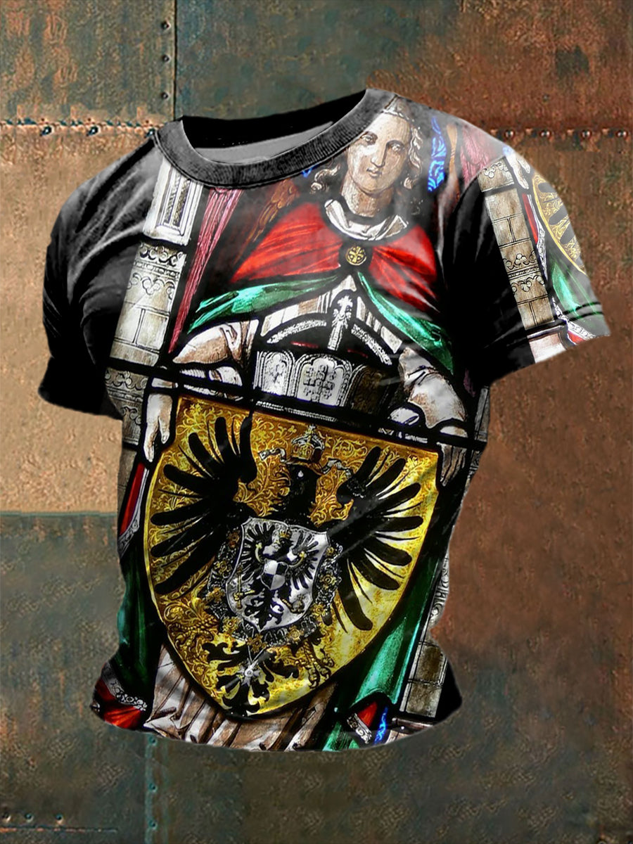 Männer deutscher Adler auf Golds child bedrucktes Kurzarm-T-Shirt