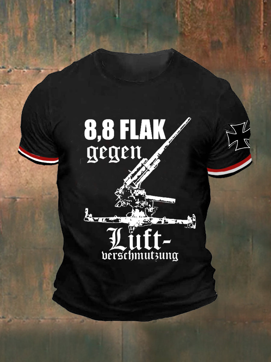 88 Flak bedrucktes Kurzarm-T-Shirt für Männer