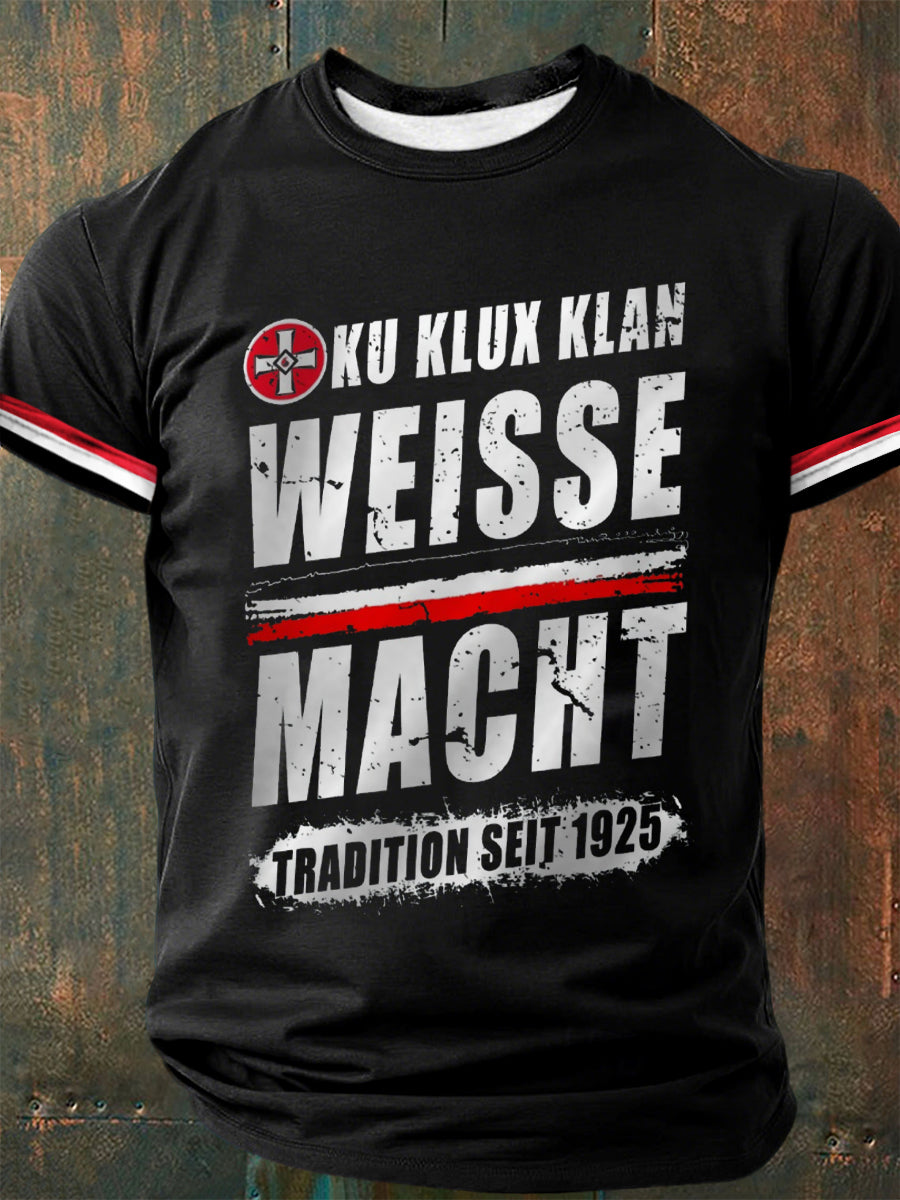 Herren-T-Shirt Weiße Macht kurze Ärmel