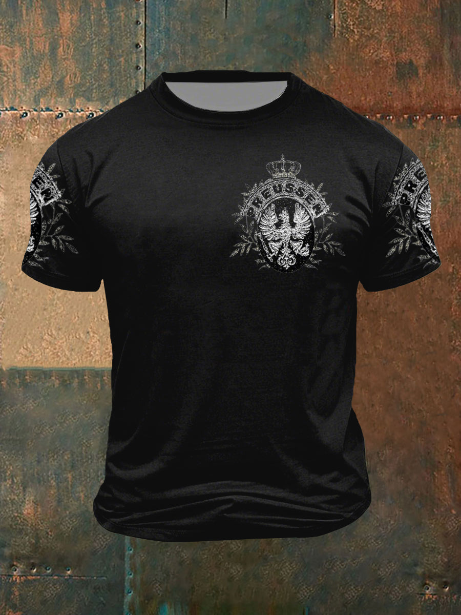 Männer alt deutscher Adler Preußen 1866 bedrucktes Kurzarm-T-Shirt