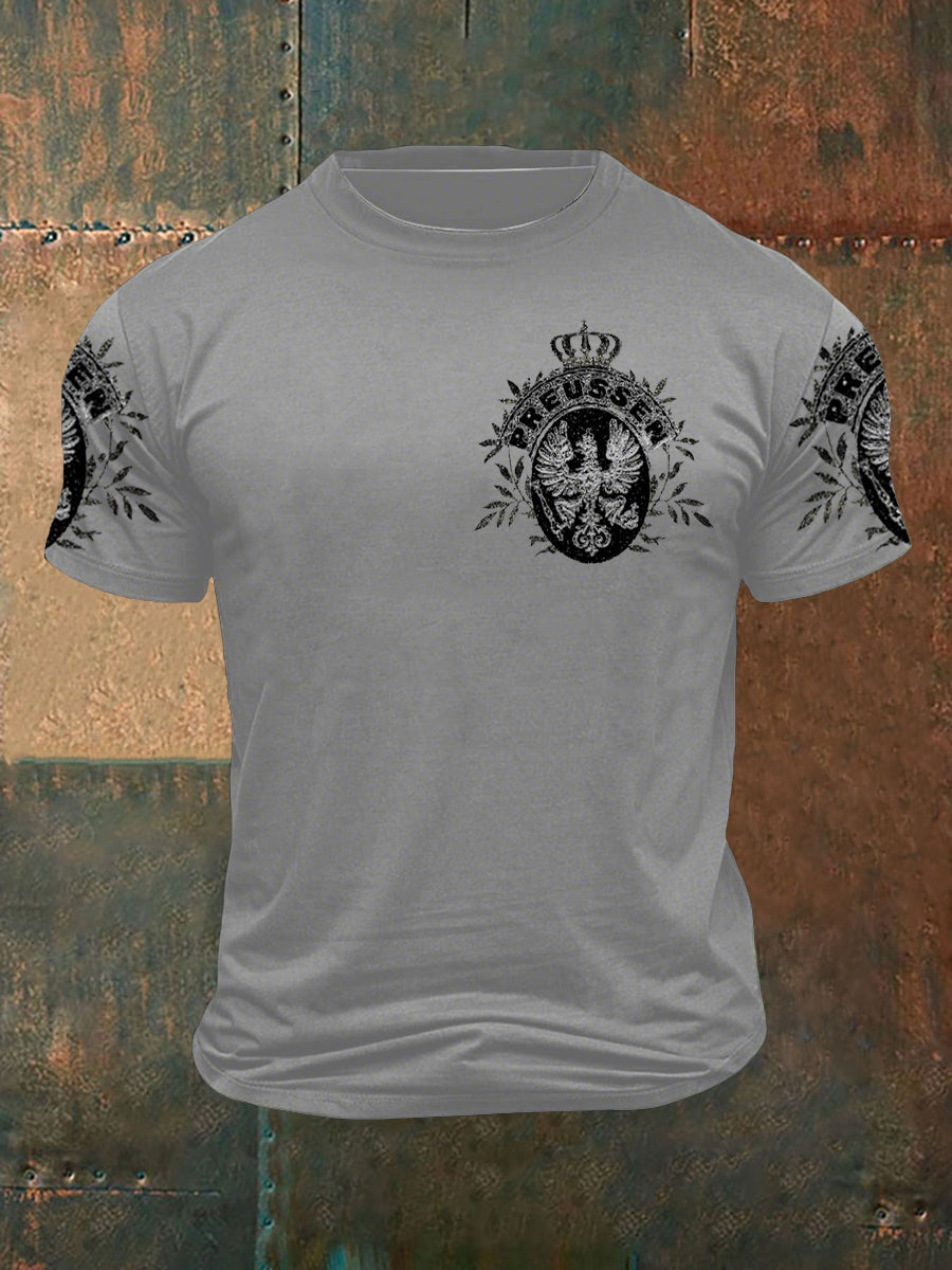 Männer alt deutscher Adler Preußen 1866 bedrucktes Kurzarm-T-Shirt