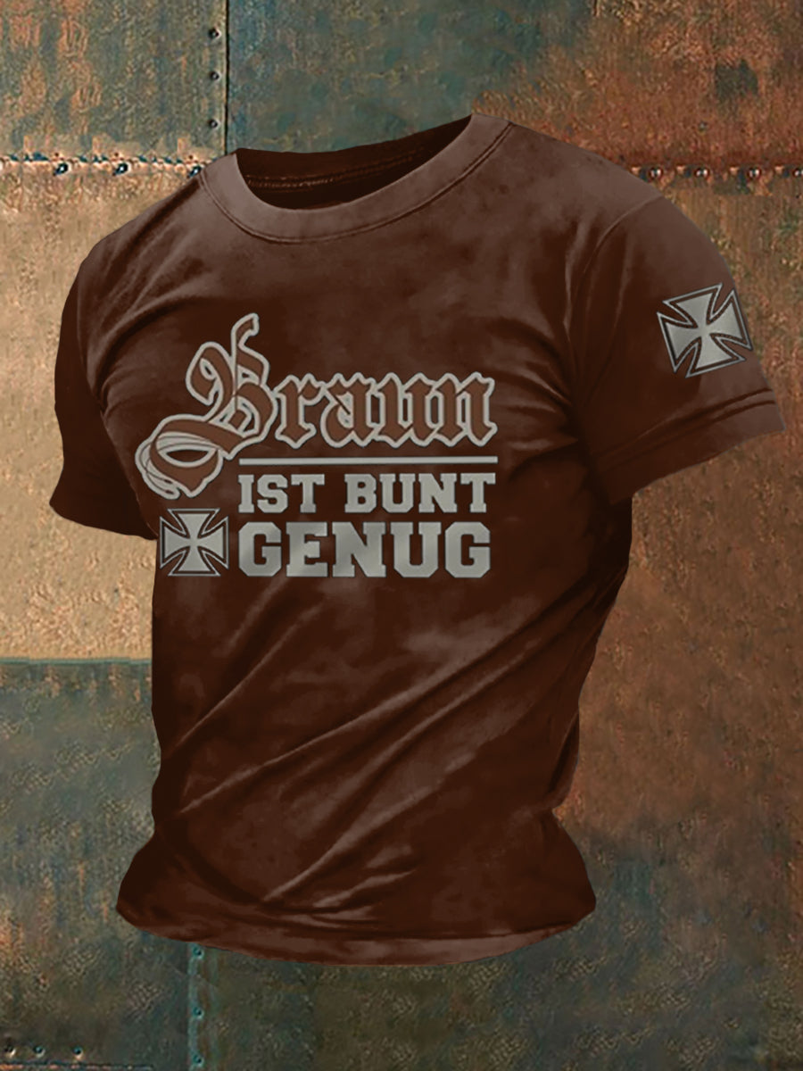 Herren Braun ist bunt genug bedrucktes Kurzarm-T-Shirt