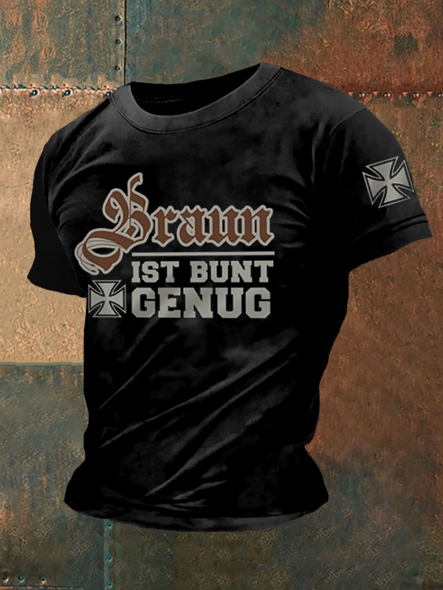 Herren Braun ist bunt genug bedrucktes Kurzarm-T-Shirt