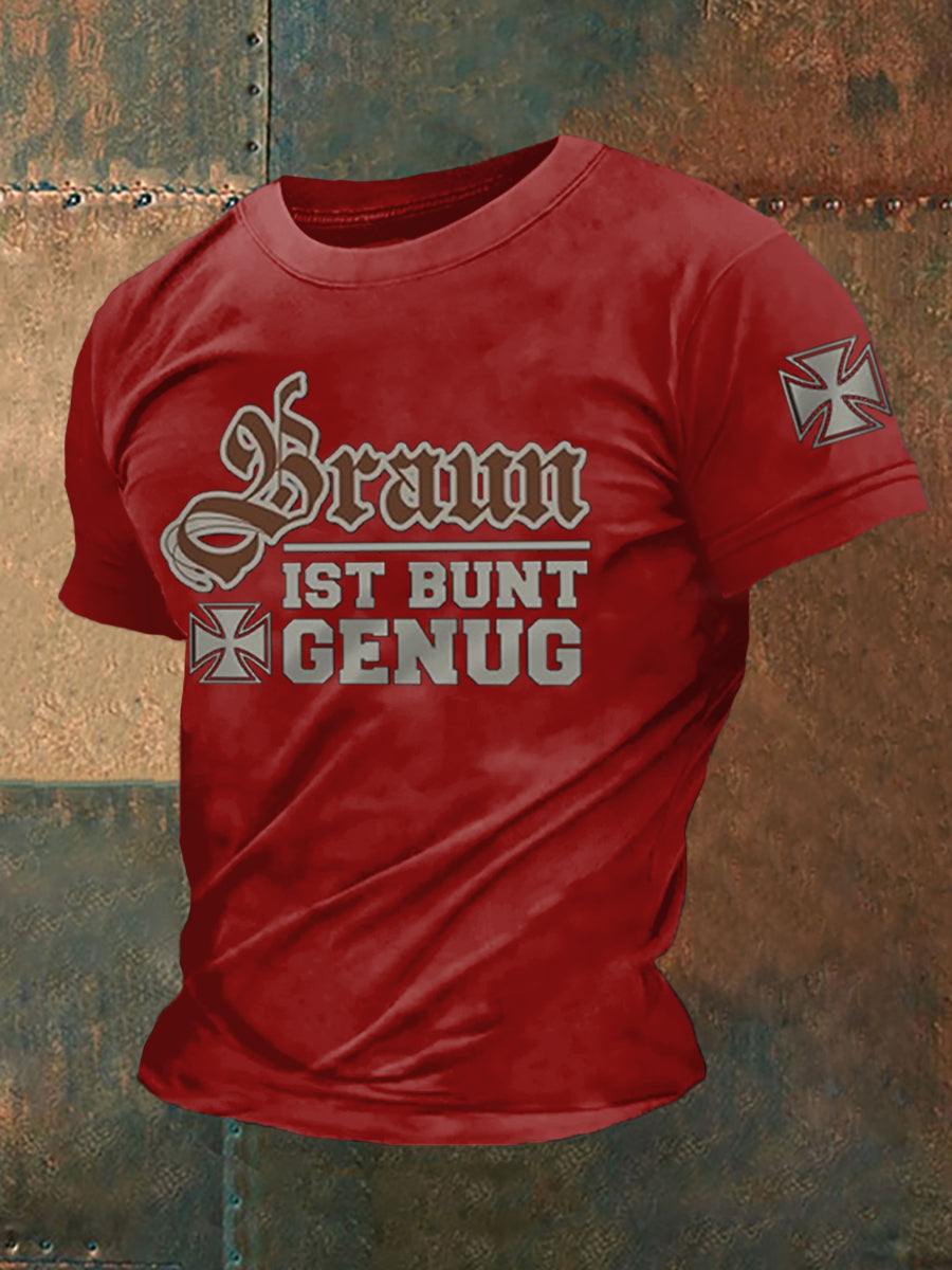 Herren Braun ist bunt genug bedrucktes Kurzarm-T-Shirt