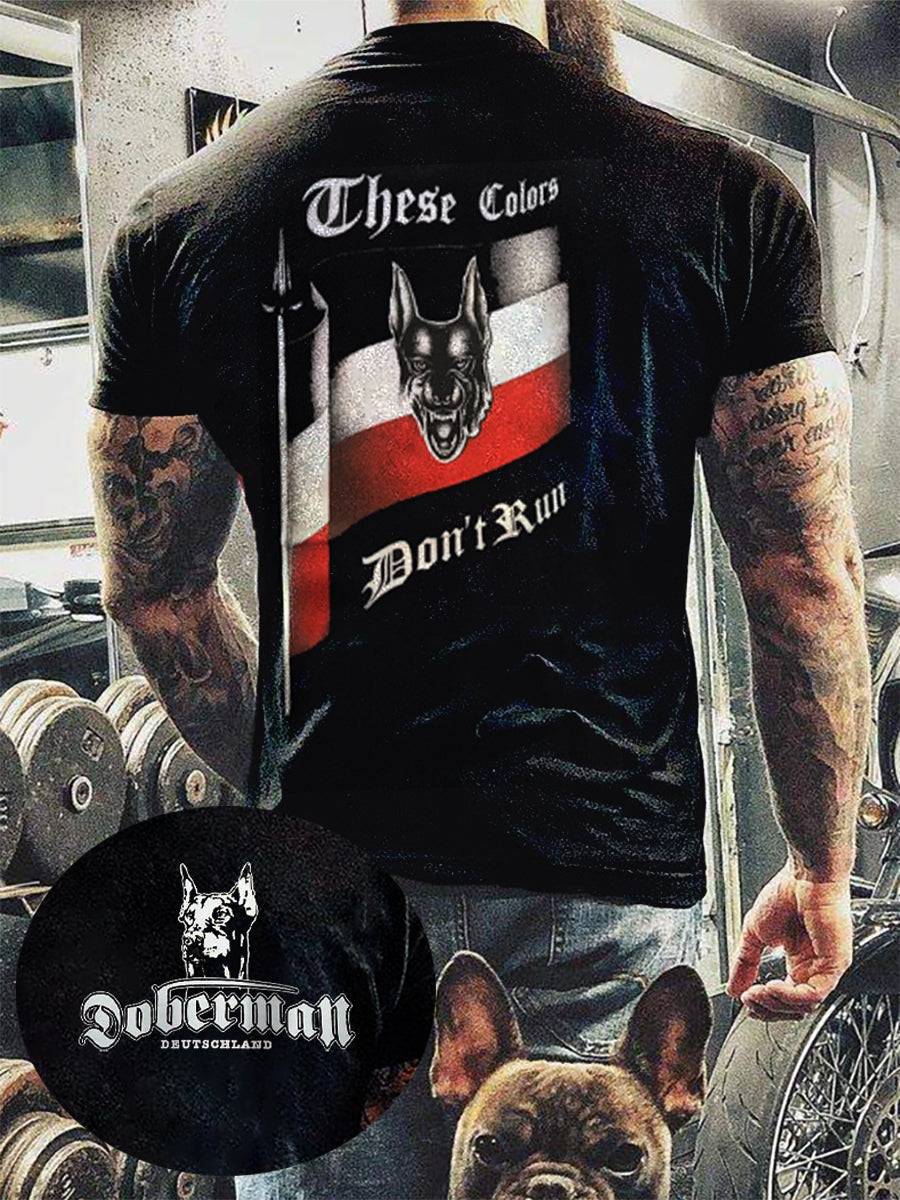 Deutschland Dobermann Bedrucktes Kurzarm-T-Shirt für Männer