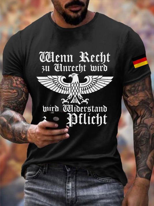 Männer Wenn Recht zu Unrecht wird Print T-Shirt