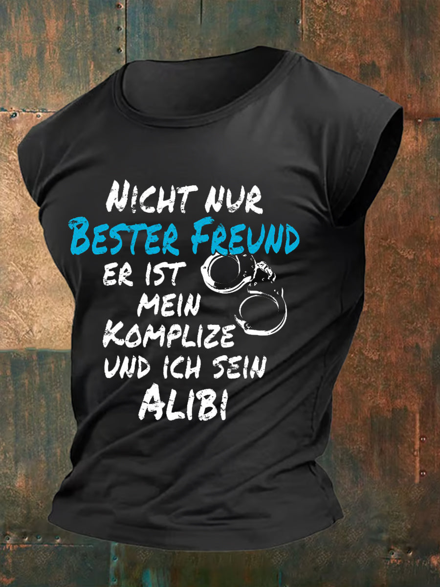 Men's Nicht Nur Bester Freund Auch Komplize Alibi Printed Vest