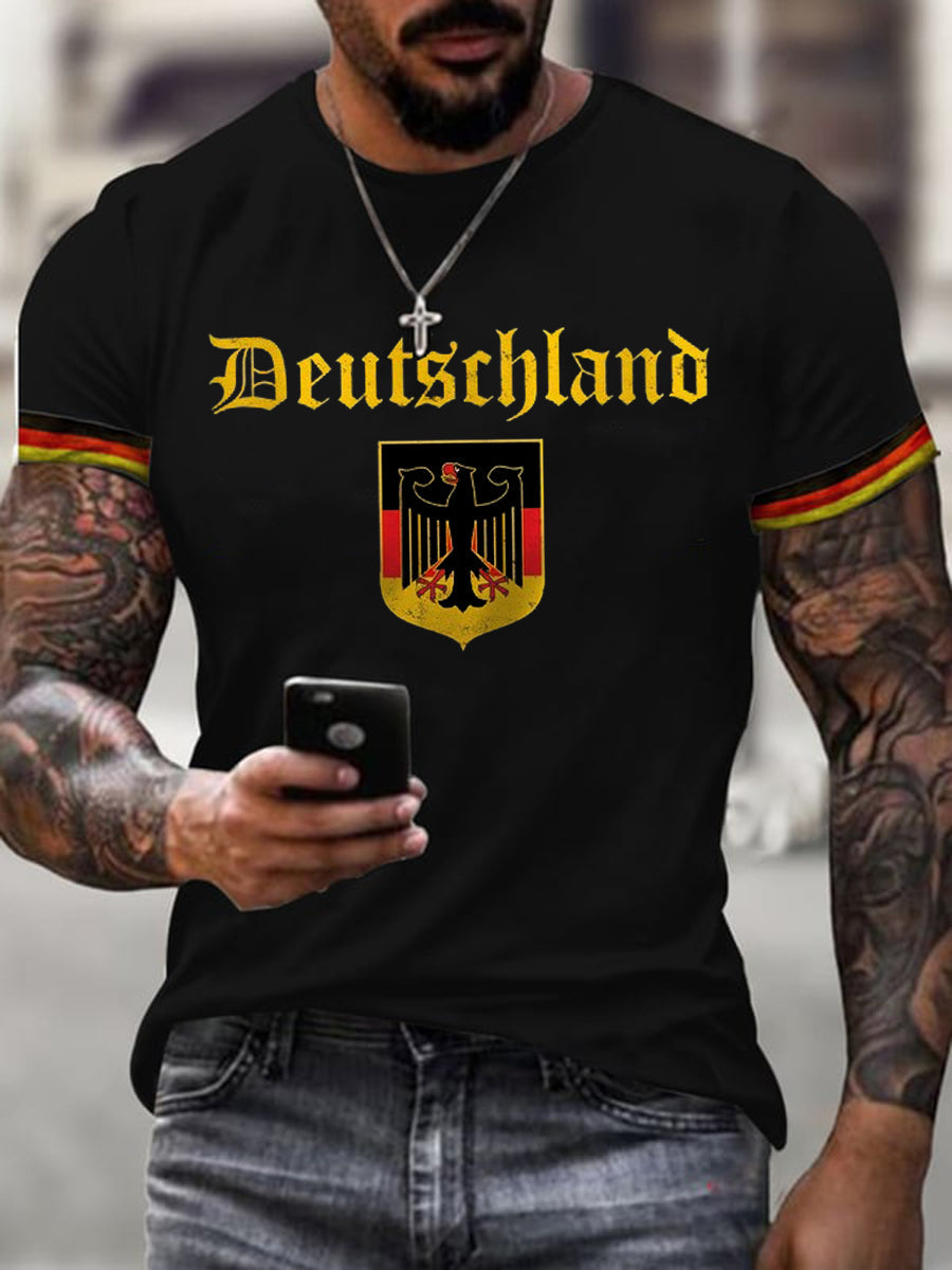 Deutschland bedrucktes Kurzarm-T-Shirt für Männer