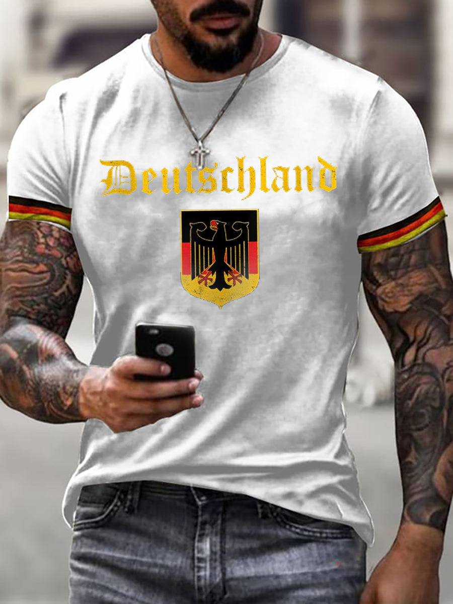 Deutschland bedrucktes Kurzarm-T-Shirt für Männer