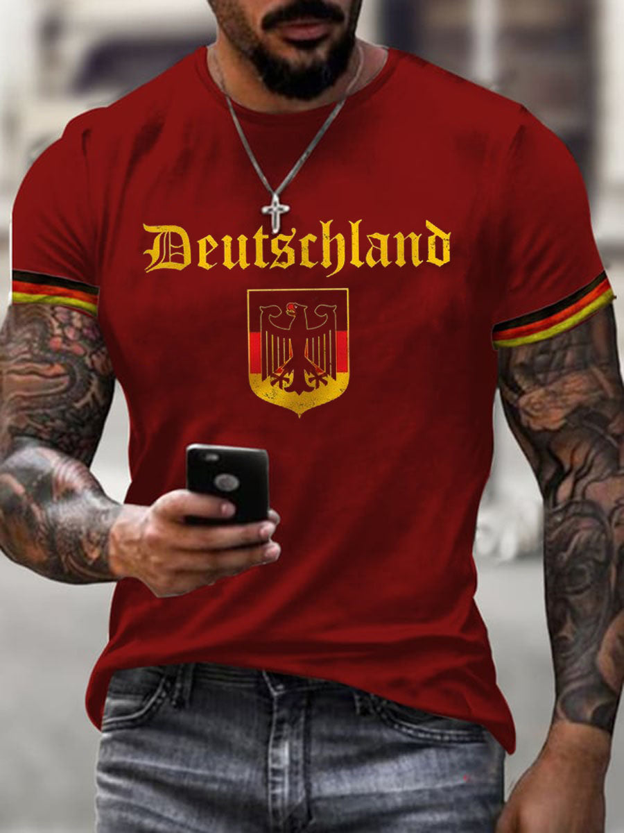 Deutschland bedrucktes Kurzarm-T-Shirt für Männer
