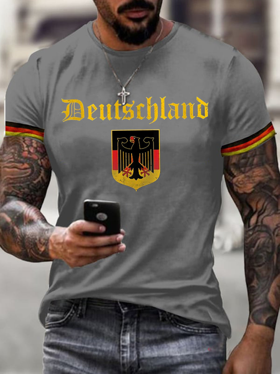 Deutschland bedrucktes Kurzarm-T-Shirt für Männer