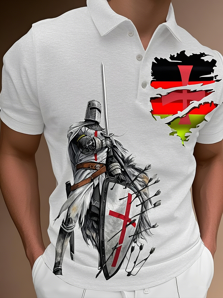 Männer Deutschland Knight Krieger bedrucktes Kurzarm hirt