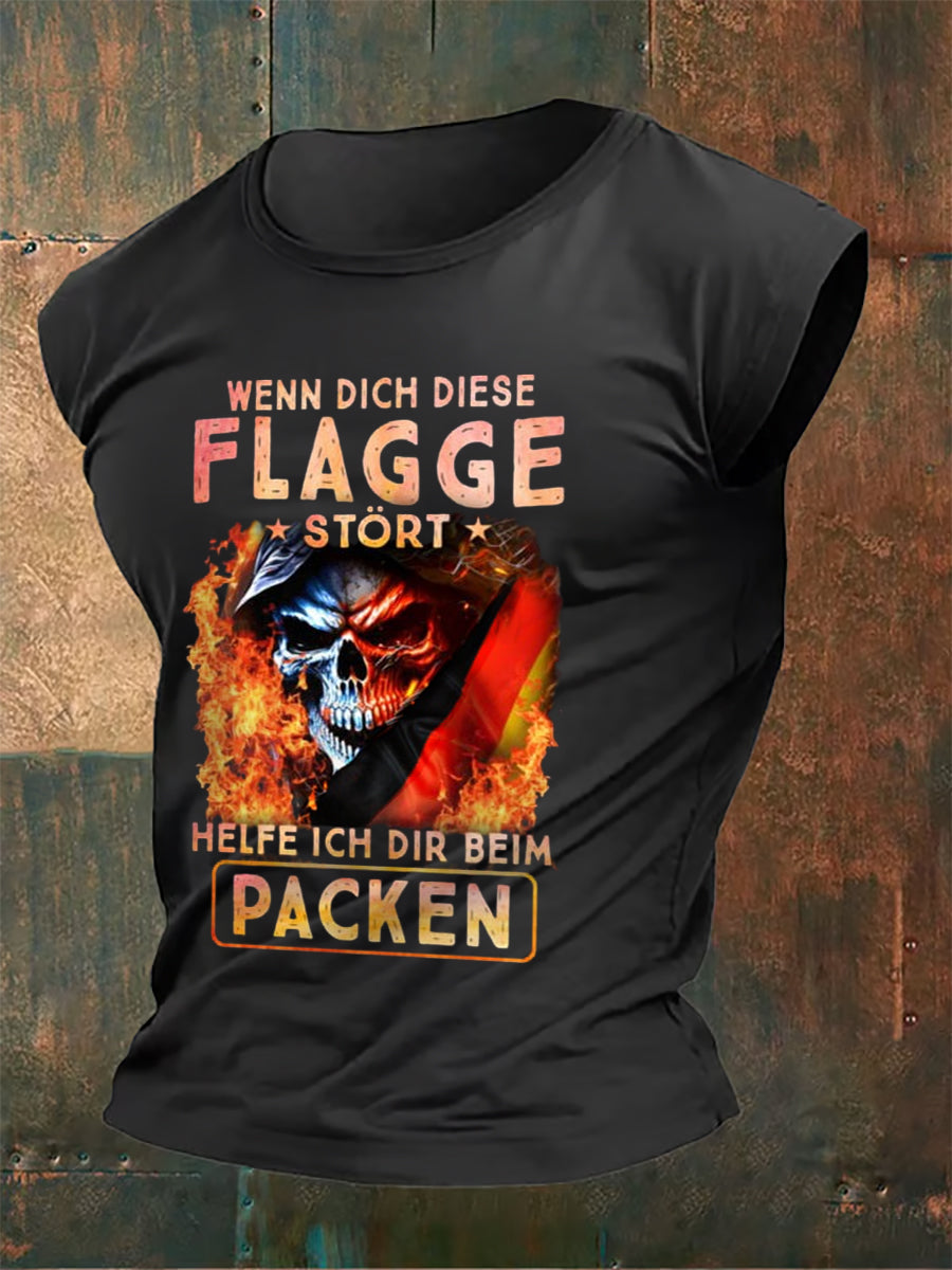 Herren Wenn dich die Flagge stört helfe ich dir beim packen Bedruckte Weste
