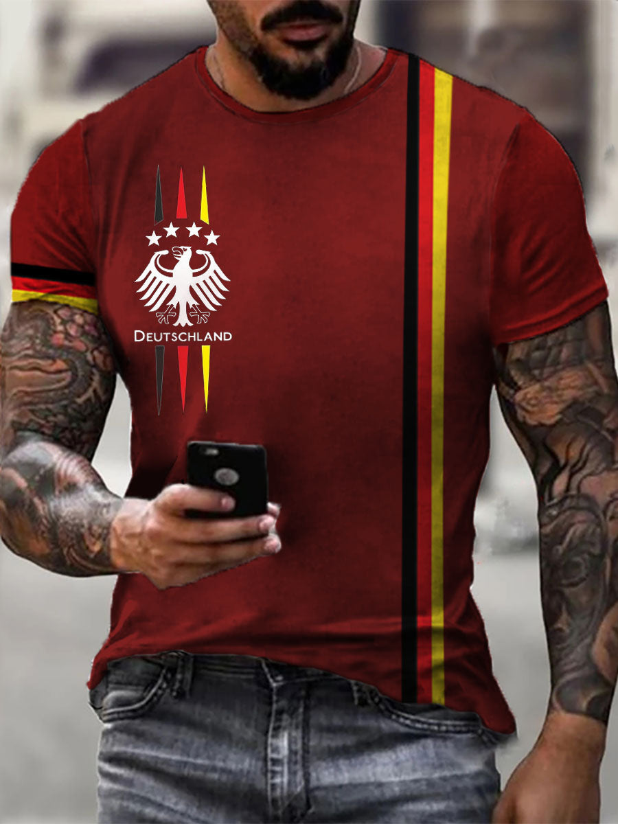 Deutschland bedrucktes Kurzarm-T-Shirt für Männer