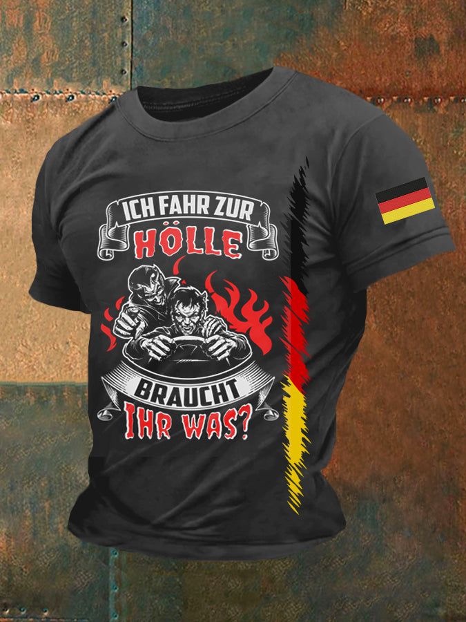 Herren Ich Fahr Zur Hölle Braut Ihr war bedrucktes Kurzarm-T-Shirt