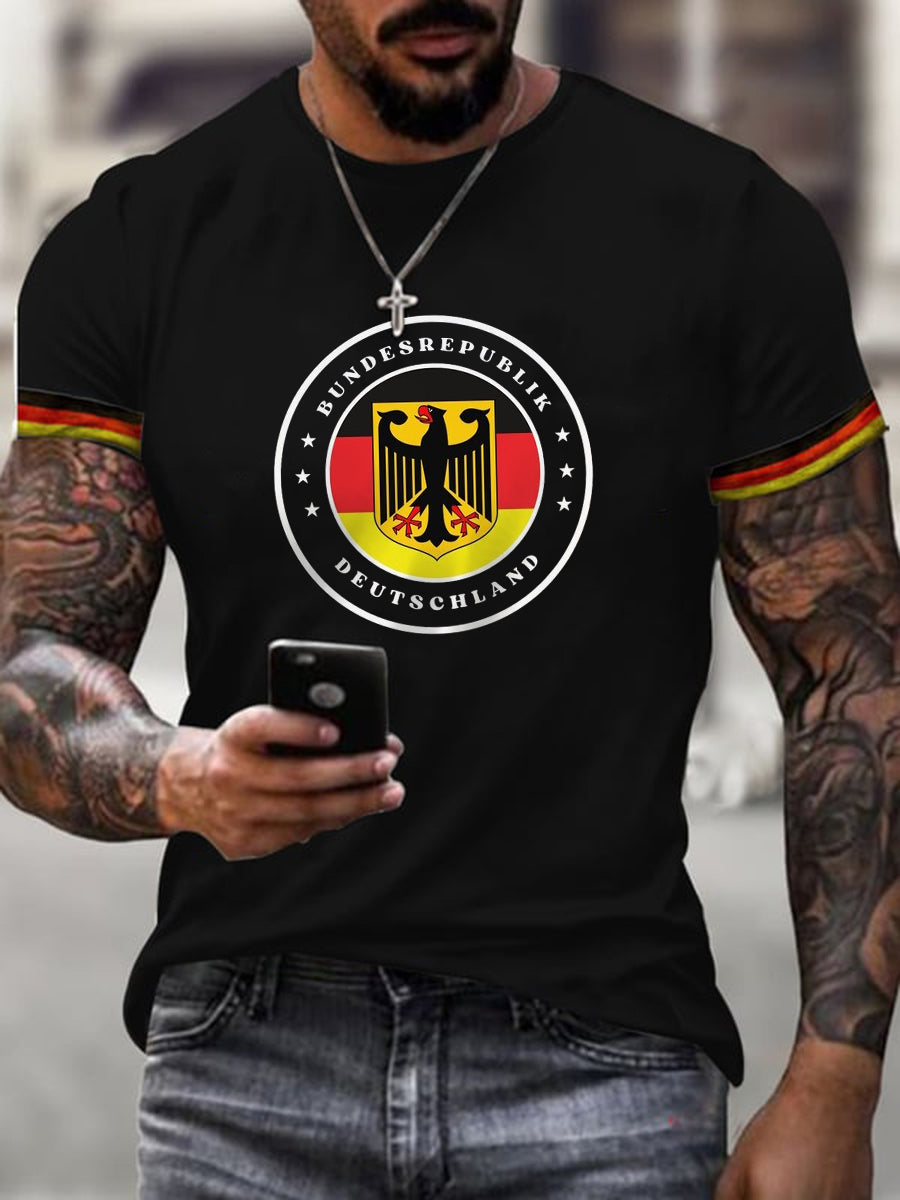 Deutschland bedrucktes Kurzarm-T-Shirt für Männer