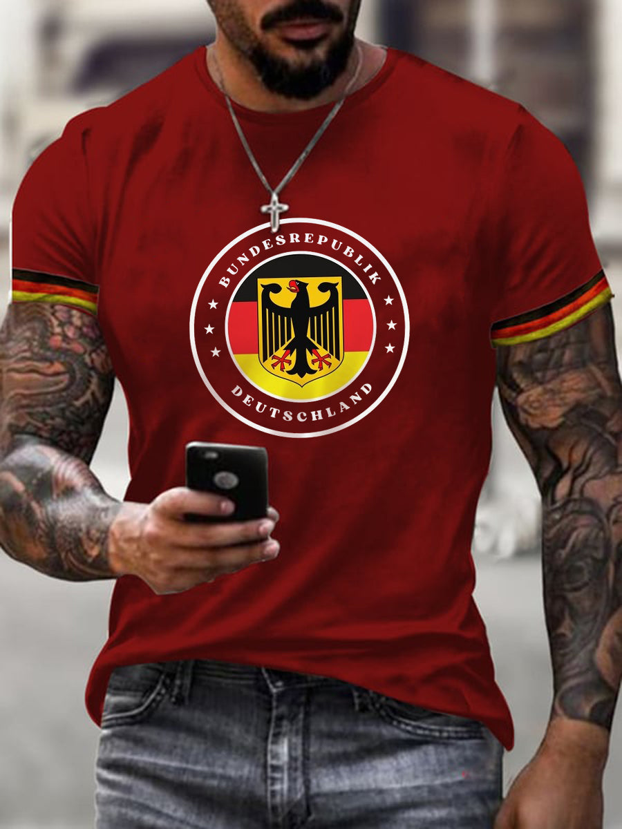 Deutschland bedrucktes Kurzarm-T-Shirt für Männer