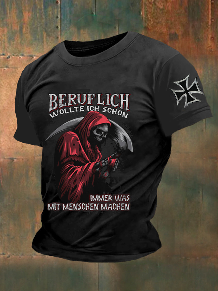 Herren Beruflich Wollte Ich Schon Immer War Mit Menschen Machen Bedrucktes Kurzarm T-Shirt