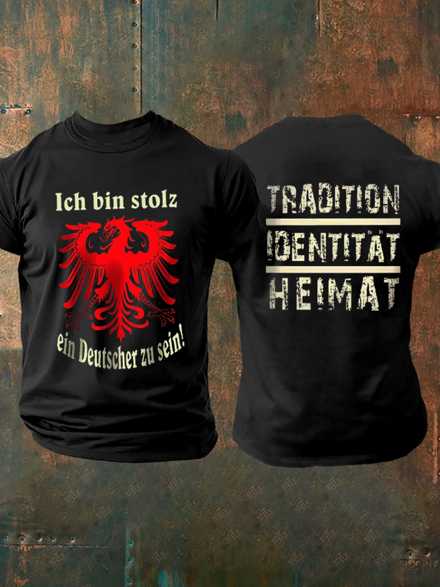 Herren Ich bin stolz ein Deutscher zu sein bedrucktes Kurzarm-T-Shirt