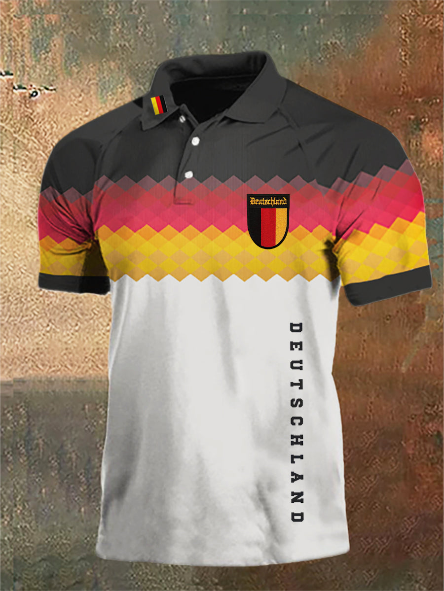 Deutschland bedrucktes Kurzarm-Polos hirt für Männer
