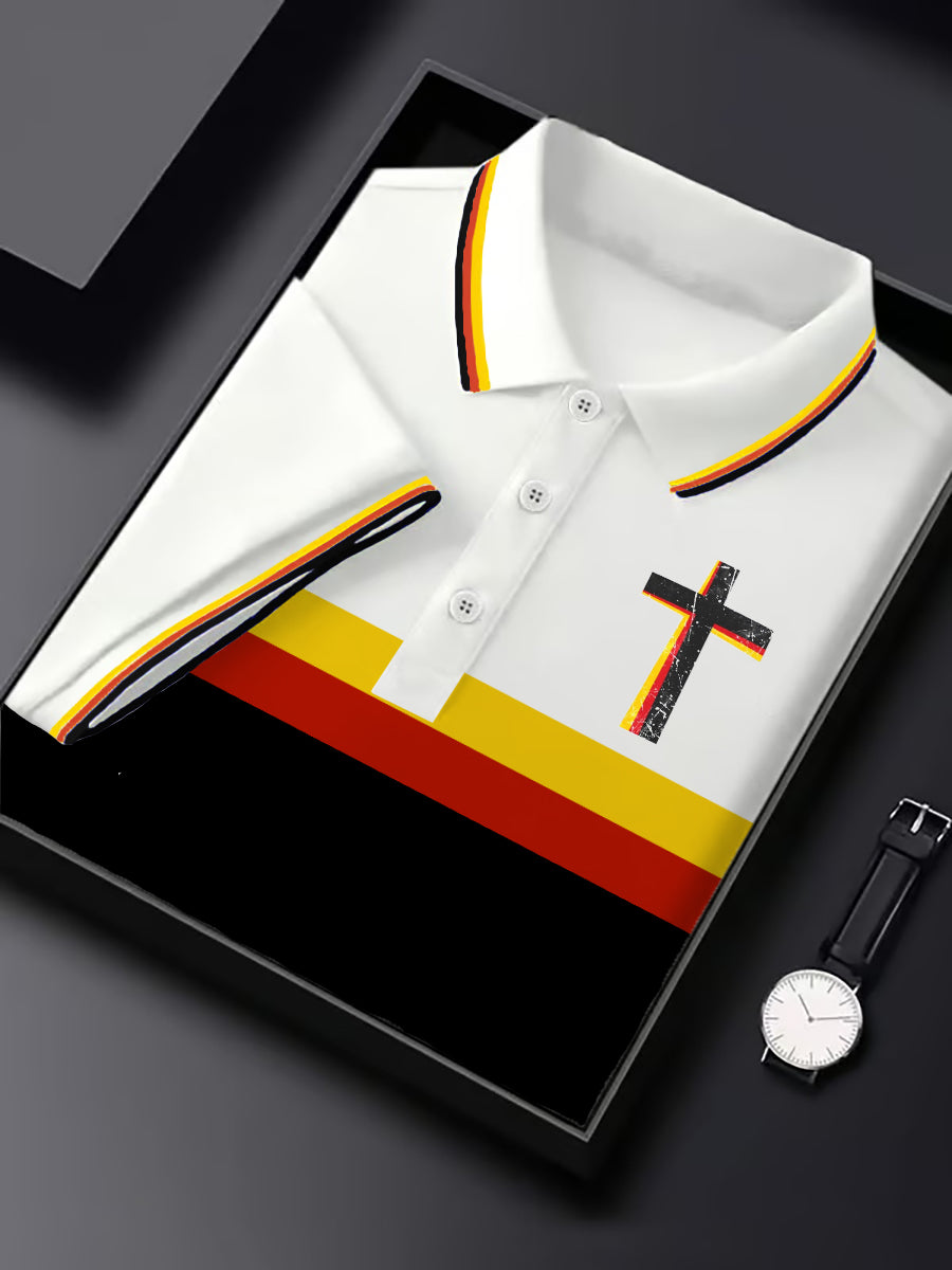 Deutsches Kreuz-Kurzarm-Polos hirt für Männer