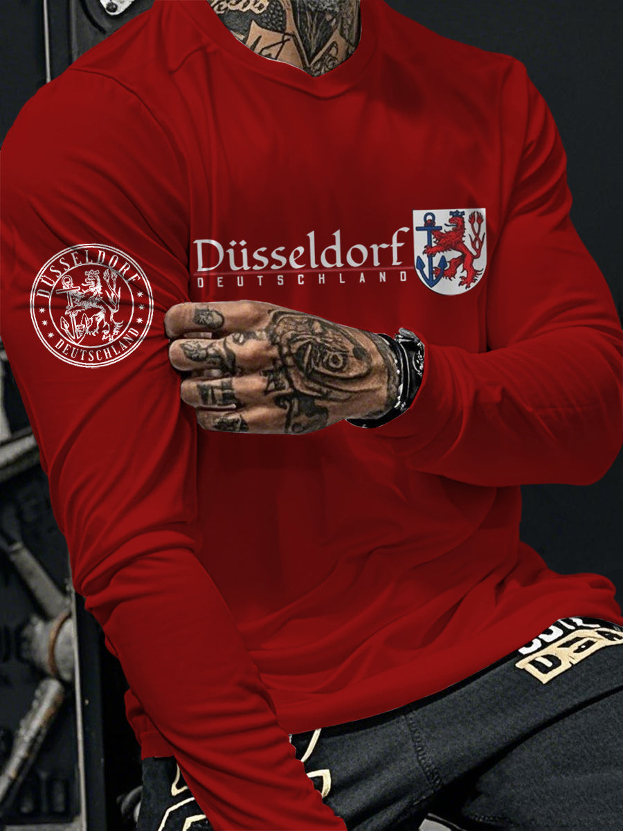 Langarm-T-Shirt für Herren Düssel dorf Deutschland bedruckt