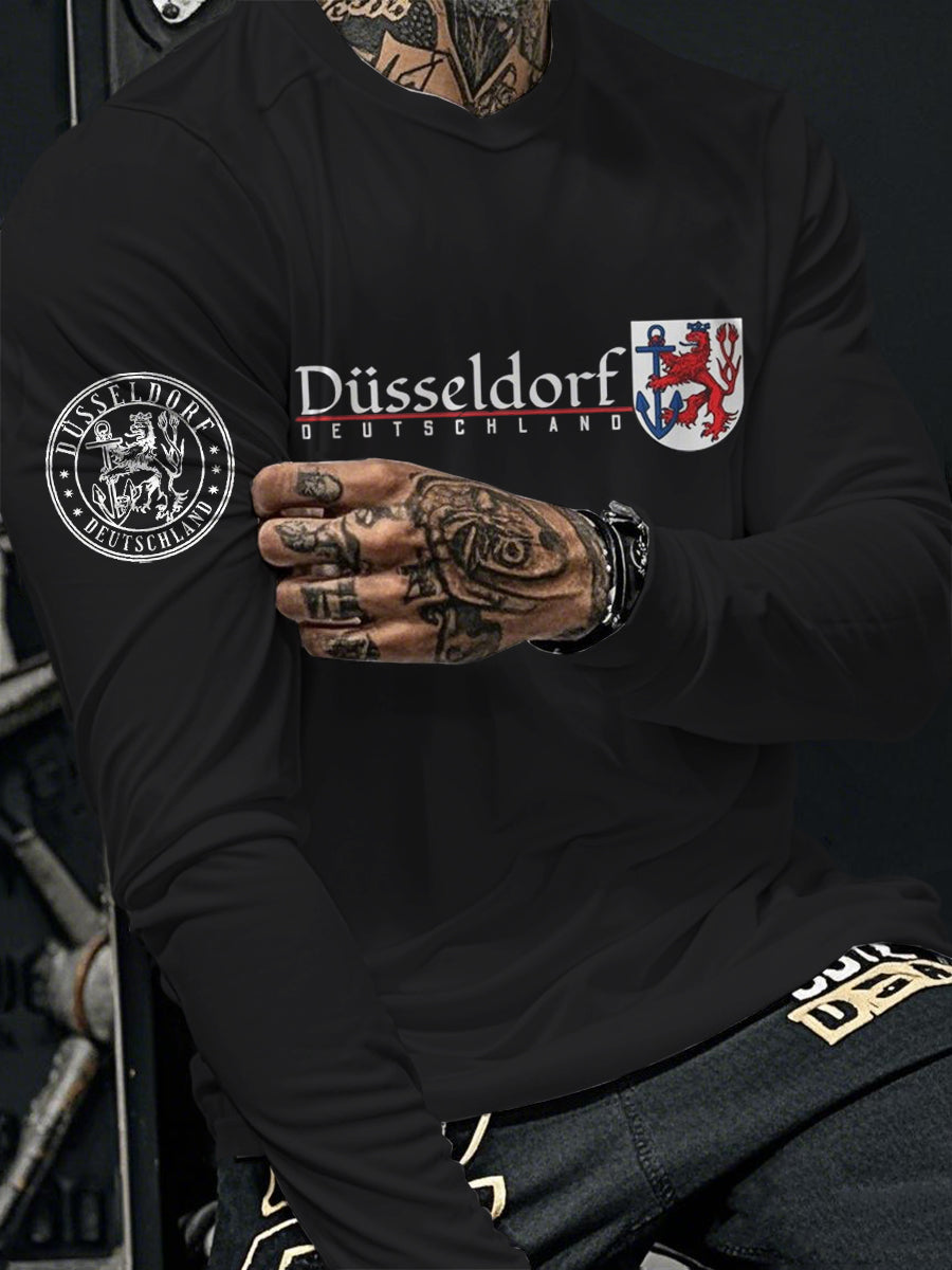 Langarm-T-Shirt für Herren Düssel dorf Deutschland bedruckt