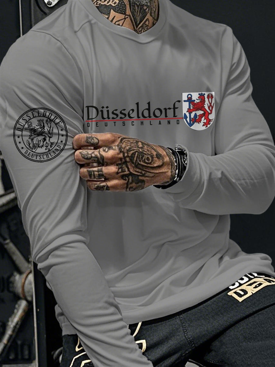 Langarm-T-Shirt für Herren Düssel dorf Deutschland bedruckt