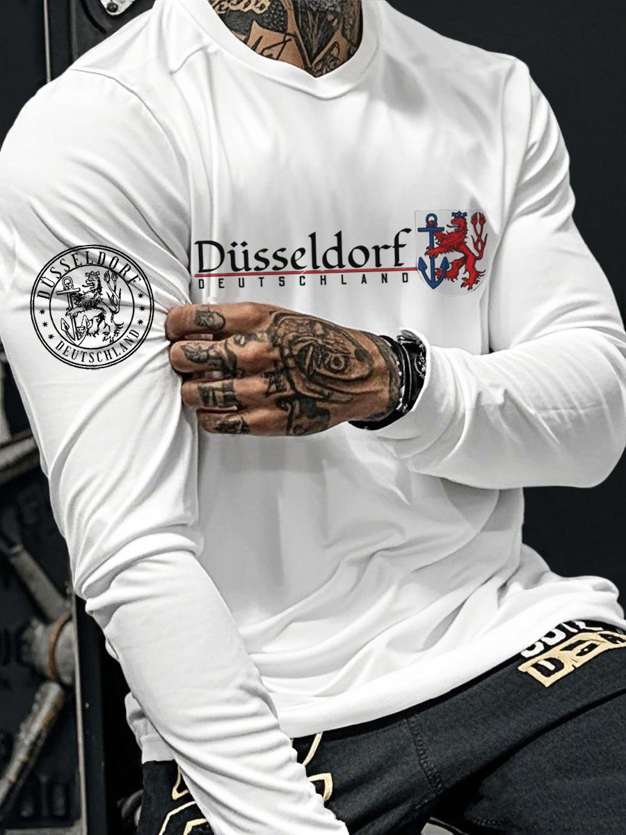 Langarm-T-Shirt für Herren Düssel dorf Deutschland bedruckt
