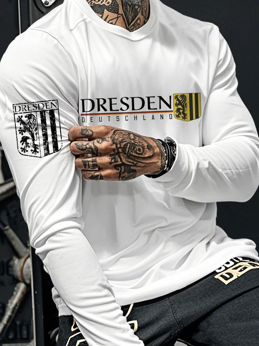 Bedrucktes Langarm-T-Shirt für Männer Dresden Deutschland