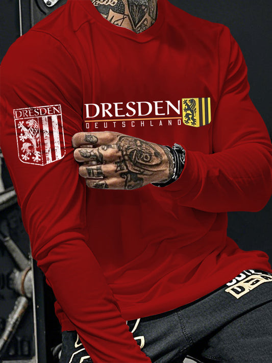 Bedrucktes Langarm-T-Shirt für Männer Dresden Deutschland