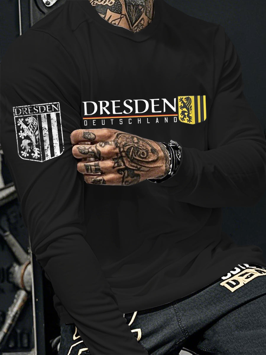Bedrucktes Langarm-T-Shirt für Männer Dresden Deutschland