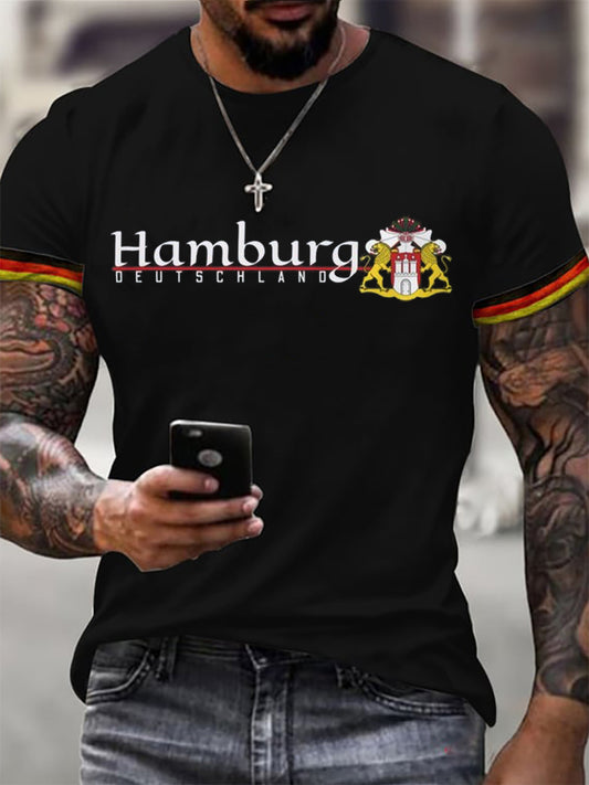 Langarm-T-Shirt für Herren Hamburg Deutschland bedruckt