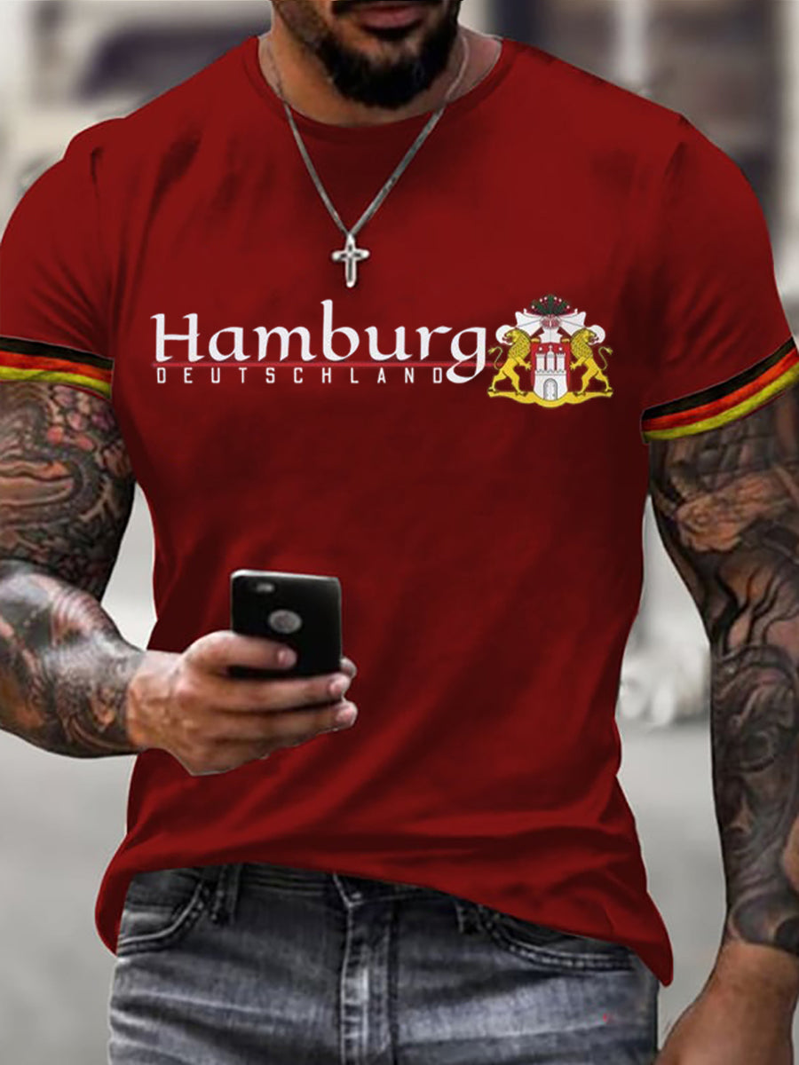 Langarm-T-Shirt für Herren Hamburg Deutschland bedruckt